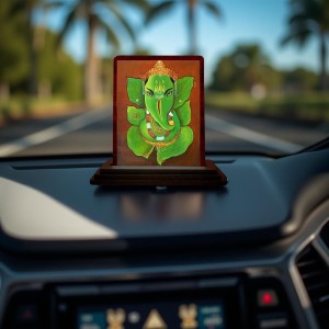Car Desk/Table Top Lord Ganesha Wooden Photo Stand 3x4 Inches, Compact & Stylish Spiritual Display For Car, Home & Office (Pack Of 1) (F14645) Car Desk/Table Top Lord Ganesha Wooden Photo Stand 3x4 Inches, Compact & Stylish Spiritual Display For Car, Home & Office (Pack Of 1) (F14645)