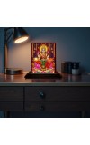 Car Desk/Table Top Goddess Lakshmi Wooden Photo Stand 3x4 Inches, Compact & Stylish Spiritual Display For Car, Home & Office (Pack Of 1) (F14169)