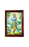 God Sri Krishna Photo Frame For Wall & Table | 7x9 Inch Golden Cherry Finish | Decorative God Sri Krishna Photo Frame For Home, Office & Pooja Room (F11457)