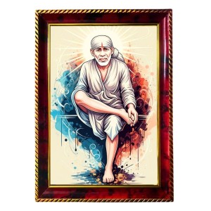 Saibaba Photo Frame For Wall & Table | 7x9 Inch Golden Cherry Finish | Decorative Saibaba Photo Frame For Home, Office & Pooja Room (F11663) Saibaba Photo Frame For Wall & Table | 7x9 Inch Golden Cherry Finish | Decorative Saibaba Photo Frame For Home, Office & Pooja Room (F11663)