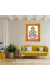 Goddess Lakshmi Photo Frame 18x22 Inches-Brown Wooden Frame For Home, Office & Temple Decoration And Gifting (F6485)