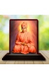Car Desk/Table Top Swami Vivekananda Wooden Photo Stand 3x4 Inches, Compact & Stylish Spiritual Display For Car, Home & Office (Pack Of 1) (F14429)