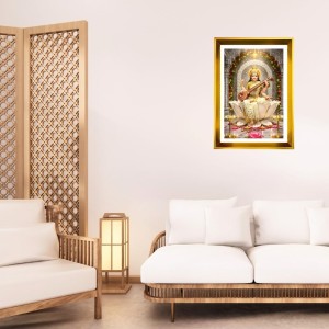Mata Lakshmi Golden Photo Frame - 14x18 Inches | Elegant Wooden Frame For Home, Office & Temple Decoration | Spiritual Wall & Table Decor And Gift Item (F9685) Mata Lakshmi Golden Photo Frame - 14x18 Inches | Elegant Wooden Frame For Home, Office & Temple Decoration | Spiritual Wall & Table Decor And Gift Item (F9685)