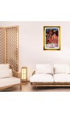 Divine Radha Krishna Golden Photo Frame - 10x14 Inches | Elegant Wooden Frame For Home, Office & Temple Decoration | Spiritual Wall & Table Decor and Gift Item