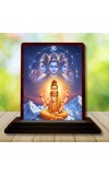 Car Desk/Table Top Lord Dattatreya Wooden Photo Stand 3x4 Inches, Compact & Stylish Spiritual Display For Car, Home & Office (Pack Of 1) (F14340)