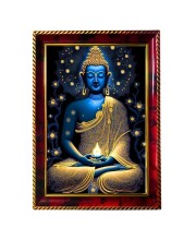 Buddha Photo Frame For Wall & Table | 7x9 Inch Golden Cherry Finish | Decorative Buddha Photo Frame For Home, Office & Pooja Room (F11856)
