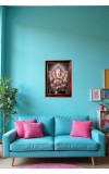 Lord Ganesha Photo Frame For Wall & Table | 7x9 Inch Golden Cherry Finish | Decorative Lord Ganesha Photo Frame For Home, Office & Pooja Room (F11917)