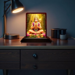 Car Desk/Table Top Lord Hanuman Wooden Photo Stand 3x4 Inches, Compact & Stylish Spiritual Display For Car, Home & Office (Pack Of 1) (F14617) Car Desk/Table Top Lord Hanuman Wooden Photo Stand 3x4 Inches, Compact & Stylish Spiritual Display For Car, Home & Office (Pack Of 1) (F14617)