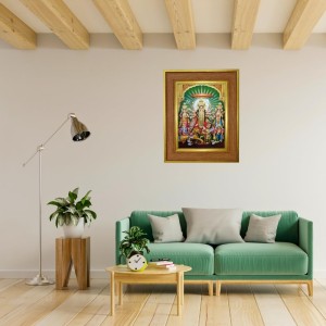 Goddess Maa Durga Photo Frame 12x16 Inches-Brown Wooden Frame For Home, Office & Temple Decoration And Gifting (F6286)