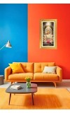 Devi Saraswati Digital Golden Color Photo Frame | Hindu Religious Wall Decor | 10x17 Inches - Inspirational Wall Art For Office, Home Decor - Ideal Spiritual Gift (F10386)