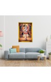 Divine Krishna Golden Photo Frame - 18x22 Inches | Elegant Wooden Frame For Home, Office & Temple Decoration | Spiritual Wall & Table Decor And Gift Item (F9712)