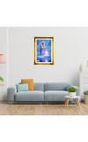 Lord Ganesha Golden Photo Frame - 10x14 Inches | Elegant Wooden Frame For Home, Office & Temple Decoration | Spiritual Wall & Table Decor and Gift Item