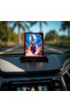 Car Desk/Table Top Lord Krishna Wooden Photo Stand 3x4 Inches, Compact & Stylish Spiritual Display For Car, Home & Office (Pack Of 1) (F15189)