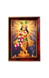 Lord Krishna Photo Frame For Wall & Table | 7x9 Inch Golden Cherry Finish | Decorative Lord Krishna Photo Frame For Home, Office & Pooja Room (F11794)