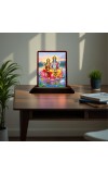 Car Desk/Table Top Lord Vishnu Laxmi Wooden Photo Stand â€“ 3x4 Inches, Compact & Stylish Spiritual Display For Car, Home & Office (Pack Of 1) (F15108)