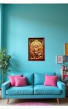 Lord Hanuman Photo Frame For Wall & Table | 7x9 Inch Golden Cherry Finish | Decorative Lord Hanuman Photo Frame For Home, Office & Pooja Room (F11929)