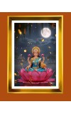 Mata Lakhsmi Golden Photo Frame - 16x20 Inches | Elegant Wooden Frame For Home, Office & Temple Decoration | Spiritual Wall & Table Decor And Gift Item (F9563)
