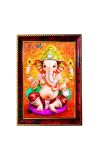 Lord Ganesha Photo Frame For Wall & Table | 7x9 Inch Golden Cherry Finish | Decorative Lord Ganesha Photo Frame For Home, Office & Pooja Room (F11621)