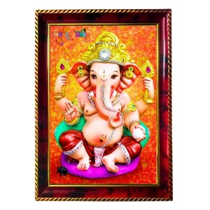 Lord Ganesha Photo Frame For Wall & Table | 7x9 Inch Golden Cherry Finish | Decorative Lord Ganesha Photo Frame For Home, Office & Pooja Room (F11621) Lord Ganesha Photo Frame For Wall & Table | 7x9 Inch Golden Cherry Finish | Decorative Lord Ganesha Photo Frame For Home, Office & Pooja Room (F11621)