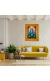 Lord Ganesha Photo Frame 10x14 Inches-Brown Wooden Frame For Home, Office & Temple Decoration And Gifting (F6494)