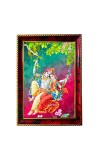 Radha Krishna Photo Frame For Wall & Table | 7x9 Inch Golden Cherry Finish | Decorative Radha Krishna Photo Frame For Home, Office & Pooja Room (F11657)