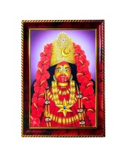 Jai Maa Kali Photo Frame For Wall & Table | 7x9 Inch Golden Cherry Finish | Decorative Jai Maa Kali Photo Frame For Home, Office & Pooja Room (F11599)