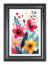Flower Scenery For Home Photo Wall & Table Frame | 16x20 Inch Black Designer | Perfect For Gifting & Home Decor (F9596)