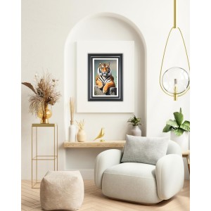 Tiger Photo Wall & Table Frame | 18x22 Inch Black Designer | Perfect For Gifting & Home Decor (F9639)