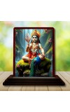 Car Desk/Table Top Lord Karthikeya Wooden Photo Stand 3x4 Inches, Compact & Stylish Spiritual Display For Car, Home & Office (Pack Of 1) (F14317)