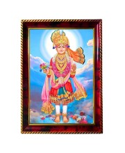 Lord Swami Narayan Photo Frame For Wall & Table | 7x9 Inch Golden Cherry Finish | Decorative Lord Swami Narayan Photo Frame For Home, Office & Pooja Room (F11462)