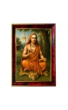 Adhi Shankaracharya Photo Frame For Wall & Table | 7x9 Inch Golden Cherry Finish | Decorative Adhi Shankaracharya Photo Frame For Home, Office & Pooja Room (F11736)