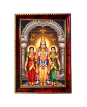 Lord Murugan Photo Frame For Wall & Table | 7x9 Inch Golden Cherry Finish | Decorative Lord Murugan Photo Frame For Home, Office & Pooja Room (F11613)