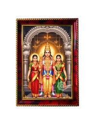 Lord Murugan Photo Frame For Wall & Table | 7x9 Inch Golden Cherry Finish | Decorative Lord Murugan Photo Frame For Home, Office & Pooja Room (F11613)