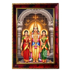Lord Murugan Photo Frame For Wall & Table | 7x9 Inch Golden Cherry Finish | Decorative Lord Murugan Photo Frame For Home, Office & Pooja Room (F11613)