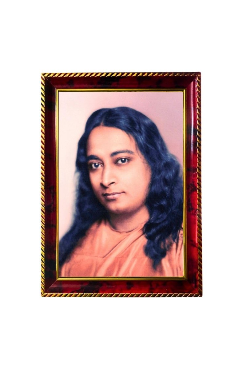 Paramahansa Yogananda Photo Frame For Wall & Table | 7x9 Inch Golden Cherry Finish | Decorative Paramahansa Yogananda Photo Frame For Home, Office & Pooja Room (F11638)