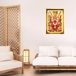 Mata Lakhsmi Golden Photo Frame - 14x18 Inches | Elegant Wooden Frame For Home, Office & Temple Decoration | Spiritual Wall & Table Decor And Gift Item (F9733) Mata Lakhsmi Golden Photo Frame - 14x18 Inches | Elegant Wooden Frame For Home, Office & Temple Decoration | Spiritual Wall & Table Decor And Gift Item (F9733)