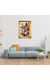 Lord Shiva Golden Photo Frame - 16x20 Inches | Elegant Wooden Frame For Home, Office & Temple Decoration | Spiritual Wall & Table Decor And Gift Item (F9565)