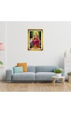 Mata Laxmi Golden Photo Frame - 12x16 Inches | Elegant Wooden Frame For Home, Office & Temple Decoration | Spiritual Wall & Table Decor And Gift Item (F9803)