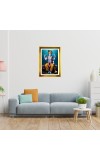 Lord Vishnu Golden Photo Frame - 16x20 Inches | Elegant Wooden Frame For Home, Office & Temple Decoration | Spiritual Wall & Table Decor And Gift Item (F9780)