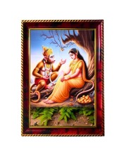 Lord Hanuman And Goddess Sita Photo Frame For Wall & Table | 7x9 Inch Golden Cherry Finish | Decorative Lord Hanuman And Goddess Sita Photo Frame For Home, Office & Pooja Room (F11473)