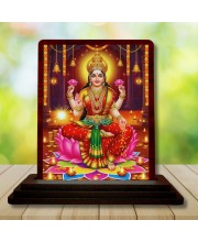 Car Desk/Table Top Maa Laxmi Wooden Photo Stand â€“ 3x4 Inches, Compact & Stylish Spiritual Display For Car, Home & Office (Pack Of 1) (F15087)