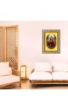 Devi Durga Spiritual Guru Digital Photo In Designer Frame, Size 10x16 Inch | Hindu Religious Picture For Home Temple, Office & Gift | Wall Art & Pooja Decor (F10402)