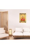 Mata Lakshmi Golden Photo Frame - 14x18 Inches | Elegant Wooden Frame For Home, Office & Temple Decoration | Spiritual Wall & Table Decor And Gift Item (F9684)