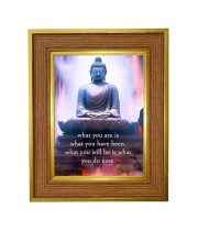 Buddha Photo Frame 10x14 Inches-Brown Wooden Frame For Home, Office & Temple Decoration And Gifting (F6315)