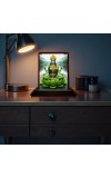 Car Desk/Table Top Goddess Lakshmi Wooden Photo Stand 3x4 Inches, Compact & Stylish Spiritual Display For Car, Home & Office (Pack Of 1) (F14237)