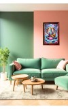 Lord Vishnu Photo Frame For Wall & Table | 7x9 Inch Golden Cherry Finish | Decorative Lord Vishnu Photo Frame For Home, Office & Pooja Room (F11450)