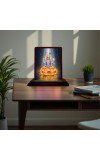 Car Desk/Table Top Lord Vishnu Wooden Photo Stand 3x4 Inches, Compact & Stylish Spiritual Display For Car, Home & Office (Pack Of 1) (F14371)