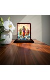 Car Desk/Table Top Lord Rama And Hanuman And Lakshman Wooden Photo Stand 3x4 Inches, Compact & Stylish Spiritual Display For Car, Home & Office (Pack Of 1) (F14306)
