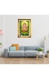 Lord Ganesha Golden Photo Frame - 10x14 Inches | Elegant Wooden Frame For Home, Office & Temple Decoration | Spiritual Wall & Table Decor and Gift Item