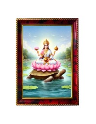Goddess Laxmi Photo Frame For Wall & Table | 7x9 Inch Golden Cherry Finish | Decorative Goddess Laxmi Photo Frame For Home, Office & Pooja Room (F11329)